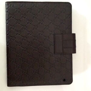 Gucci Brown Embossed Tablet Case